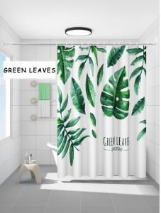 AooHome Fresh and simple, shower curtain, waterproof fabric, bathroom set, no drilling required, 72x72inch