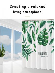 AooHome Fresh and simple, shower curtain, waterproof fabric, bathroom set, no drilling required, 72x72inch