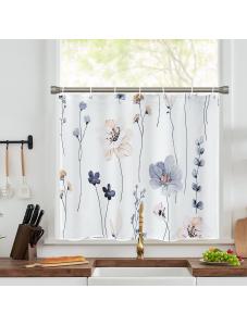 AooHome Flower Fabric Window Curtain for Bathroom Window