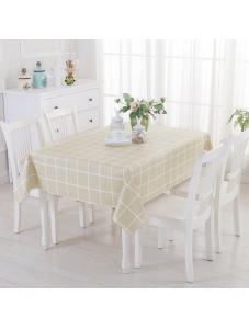 AooHome Fabric Plaid Tablecloth, Water Repellent Stain Resistant Spill Proof Table Cover (54x78, Khaki)