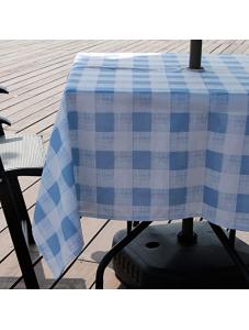 AooHome 60x60 Inch Square Tablecloth with Zipper and Umbrella Hole, Polyester Spill-Proof Water Repellent Plaid Table Co