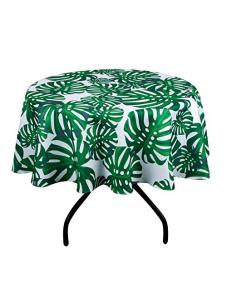 AooHome Faric Banana Leaves Tablecloth, Spill-Proof Water Repellent Table Cover Tropical Design for BBQs, Machine Washab