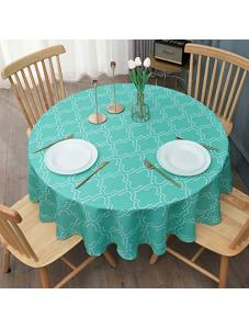 AooHome 60 Inch Round Table Cloth - Green Washable Polyester Tablecloths Decorative Fabric Table Cover for Dining Table,