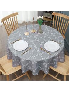 AooHome 60 Inch Round Table Cloth - Light Grey Washable Polyester Tablecloths Decorative Fabric Table Cover for Dining T