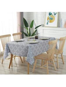 AooHome Quatrefoil Design Rectangular Tablecloth, Fabric Spill-Proof Water Repellent Large Size Table Cover for Holiday 