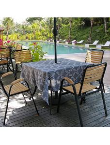 AooHome Buffalo Plaid Rectangular Tablecloth, Fabric Water Resistant Spill-Proof Table Cover with Zipper and Umbrella Ho