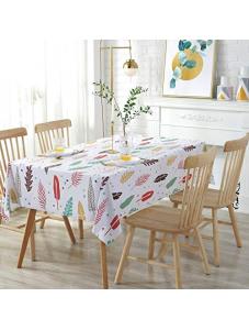 AooHome 52 x 52 inch Square Leaves D�cor Tablecloth, Wipe Clean Vinyl Table Cover for Party and Family Gathering, Spill-