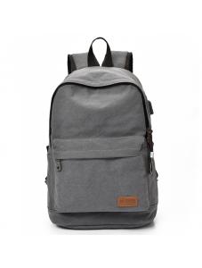 AooHome Grey Classical Basic Travel Backpack For School Water Resistant Bookbag
