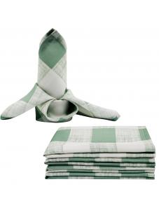 AooHome Green Plaid Cloth Napkins 17x17 inch Washable Polyester Dinner Napkins