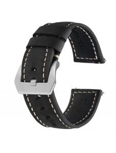 AooHome Black Genuine Leather watch Band 22mm Quick Release Strap Wristband