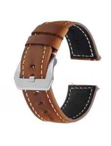 AooHome Brown Genuine Leather watch Band 22mm Quick Release Strap Wristband
