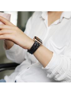 AooHome Black Glitter Sparky Bands Sequins Replacement for Apple Watch Band