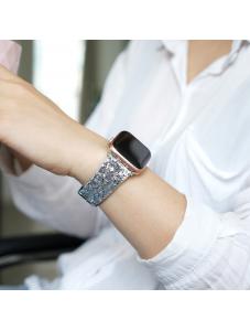 AooHome Silver Glitter Sparky Bands Sequins Replacement for Apple Watch Band