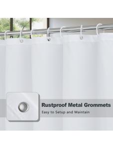 AooHome Fabric Shower Curtain, Cloth Ombre Grey Shower Curtain Sets, Washable Fabric Gray and White Shower Curtain