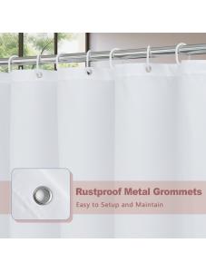 AooHome Fabric Shower Curtain, Cloth Ombre Pink Shower Curtain Sets, Washable Fabric Pink and White Shower Curtain