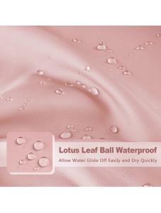 AooHome Fabric Shower Curtain, Cloth Ombre Pink Shower Curtain Sets, Washable Fabric Pink and White Shower Curtain