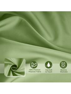 AooHome Fabric Shower Curtain, Cloth Ombre Green Shower Curtain Sets, Washable Fabric Green and White Shower Curtain