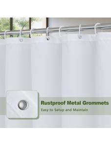 AooHome Fabric Shower Curtain, Cloth Ombre Green Shower Curtain Sets, Washable Fabric Green and White Shower Curtain