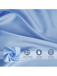 AooHome Fabric Shower Curtain, Cloth Ombre Blue Shower Curtain Sets, Washable Fabric Blue and White Shower Curtain