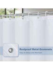 AooHome Fabric Shower Curtain, Cloth Ombre Blue Shower Curtain Sets, Washable Fabric Blue and White Shower Curtain