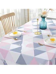 AooHome Square Vinyl Wipe Clean Tablecloth, Geometric Deer Pattern Table Cover for Kitchen and Dining Room, Spill-Proof,