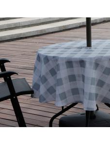 AooHome Buffalo Plaid Tablecloth, Fabric Water Resistant Spill-Proof Table Cover with Zipper and Umbrella Hole for Famil