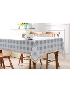 AooHome 52 x 52 Inch Tablecloth, Water Repellent Spill Proof Square Table Cloth Polyester Geometric Pattern with Lace fo