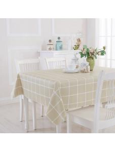 AooHome Fabric Plaid Tablecloth, Water Repellent Stain Resistant Spill Proof Table Cover (54x78, Khaki)