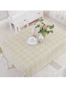 AooHome Fabric Plaid Tablecloth, Water Repellent Stain Resistant Spill Proof Table Cover (54x78, Khaki)