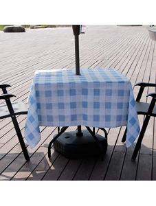 AooHome 60x60 Inch Square Tablecloth with Zipper and Umbrella Hole, Polyester Spill-Proof Water Repellent Plaid Table Co
