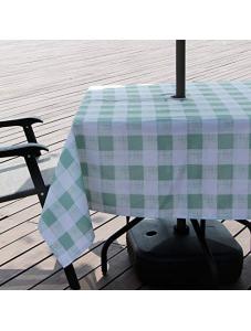 AooHome Outdoor and Indoor Square Table Cloth with Zipper, Stain Free Water Repellent Check Tablecloth for Patio Garden 