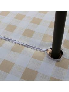 AooHome Summer Outdoor Table Cloth with Zipper and Umbrella Hole, Fabric Spill-Proof Water Resistant Checkered Table Lin