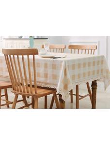 AooHome Polyester Square Table Clothes Water Repellent Stain Resistant Tablecloth Square Geometric Pattern with Lace for