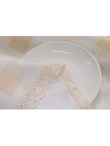 AooHome Polyester Square Table Clothes Water Repellent Stain Resistant Tablecloth Square Geometric Pattern with Lace for