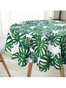 AooHome Faric Banana Leaves Tablecloth, Spill-Proof Water Repellent Table Cover Tropical Design for BBQs, Machine Washab