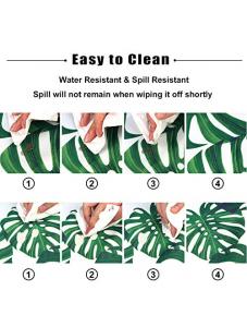 AooHome Faric Banana Leaves Tablecloth, Spill-Proof Water Repellent Table Cover Tropical Design for BBQs, Machine Washab