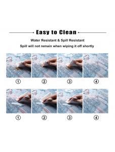 AooHome 60 Inch Round Fabric Tablecloth, Water Repellent Stain Resistant Table Cover Submarine World Pattern for Kitchen