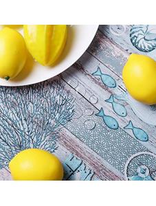 AooHome Large Rectangular Fabric Tablecloth, Water Repellent Stain Resistant Table Cover Submarine World Pattern for Kit