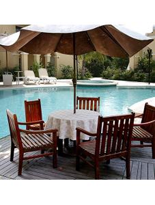 AooHome 60 Inch Round Tablecloth with Zipper and Umbrella Hole, Polyester Spill-Proof Water Repellent Plaid Table Cover 