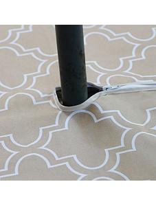 AooHome 60 Inch Round Tablecloth with Zipper and Umbrella Hole, Polyester Spill-Proof Water Repellent Plaid Table Cover 