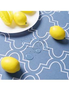 AooHome 60 Inch Round Table Cloth - Blue Washable Polyester Tablecloths Decorative Fabric Table Cover for Dining Table, 