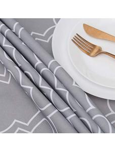 AooHome 60 Inch Round Table Cloth - Light Grey Washable Polyester Tablecloths Decorative Fabric Table Cover for Dining T