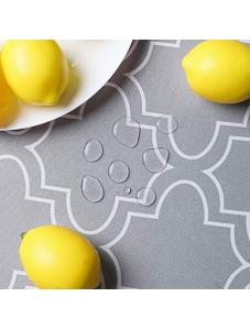 AooHome Quatrefoil Design Rectangular Tablecloth, Fabric Spill-Proof Water Repellent Large Size Table Cover for Holiday 