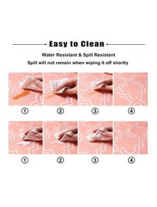 AooHome Quatrefoil Design Rectangular Tablecloth, Fabric Spill-Proof Water Repellent Large Size Table Cover for Holiday 