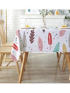 AooHome 52 x 52 inch Square Leaves D�cor Tablecloth, Wipe Clean Vinyl Table Cover for Party and Family Gathering, Spill-