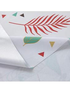 AooHome 52 x 52 inch Square Leaves D�cor Tablecloth, Wipe Clean Vinyl Table Cover for Party and Family Gathering, Spill-