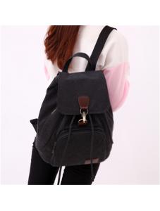 AooHome Travel Canvas Backpack for Women Vintage Black Aesthetic Backpack for School