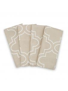 AooHome Khaki Geometric Cloth Napkins 17x17 inch Washable Polyester Dinner Napkins