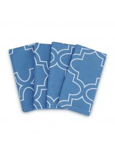 AooHome Blue Geometric Cloth Napkins 17x17 inch Washable Polyester Dinner Napkins