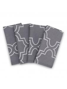 AooHome Dark Grey Geometric Cloth Napkins 17x17 inch Washable Polyester Dinner Napkins